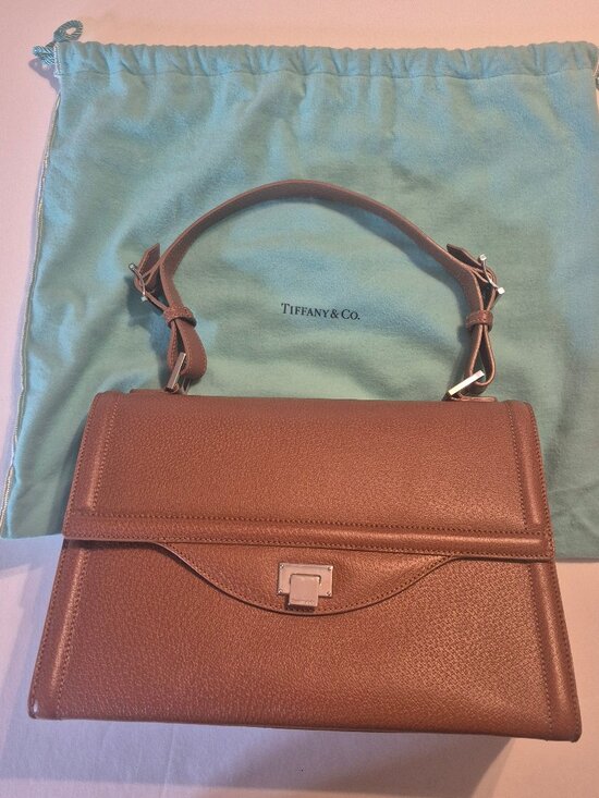 Tiffany & Co. Handbags - Tiffany & Co. Camel Italian pebble leather shoulder bag